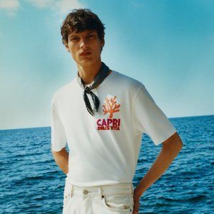 ZARA MENS ASSOULINE T-SHIRT - CAPRI DOLCE VITA - NWOT